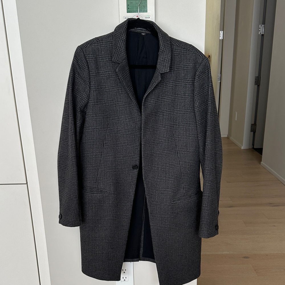 Men’s all saints wool plaid coat- size medium